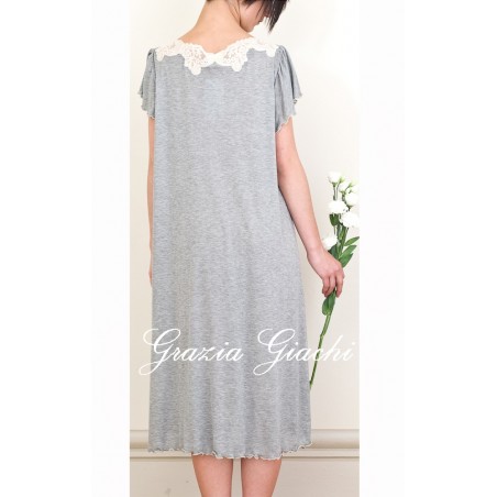 Celine Nightgown Cotton Jersey with Lace