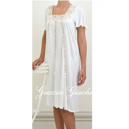 Losanna Nightgown Cotton Jersey with Lace